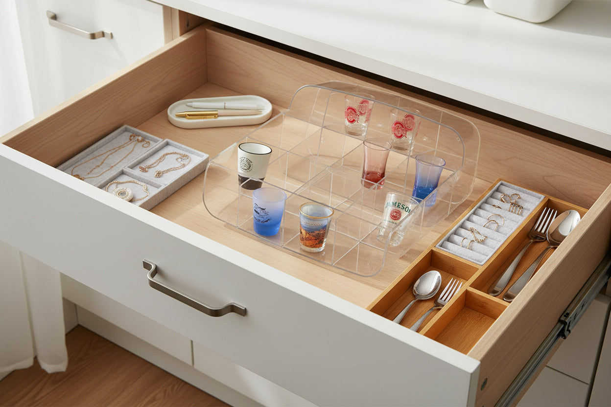 DRAWER ORG,16SEC,TIE,CLR