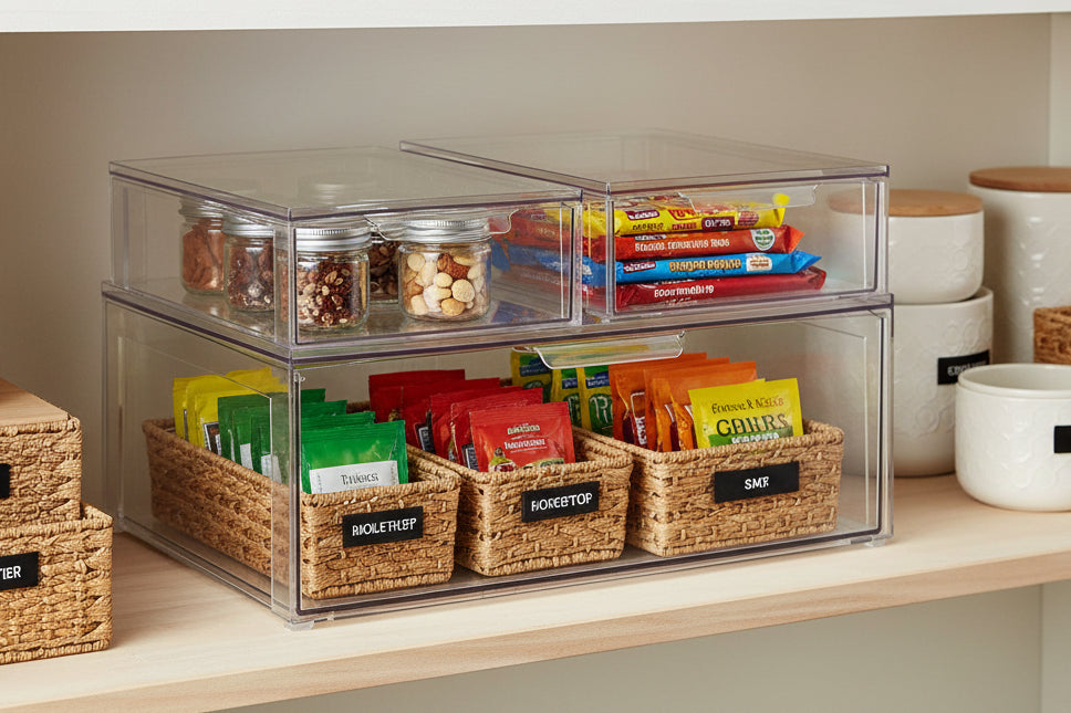 BIN,STCKNG,DRAWER,ORG, Clear Small