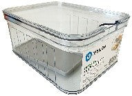 Clear and Gray Storage Bin with Divider
