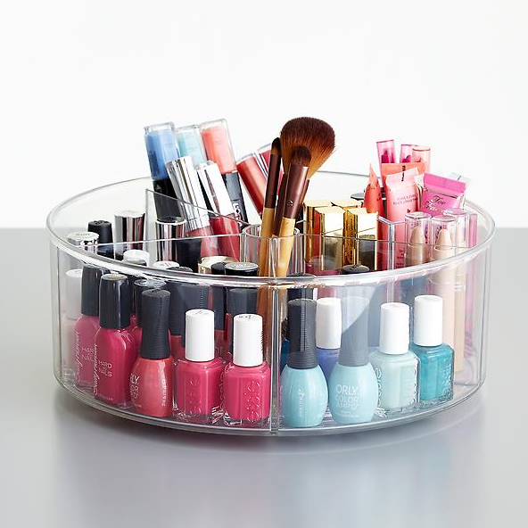 Linus Turntable Divided w/cup 11.5" Clear