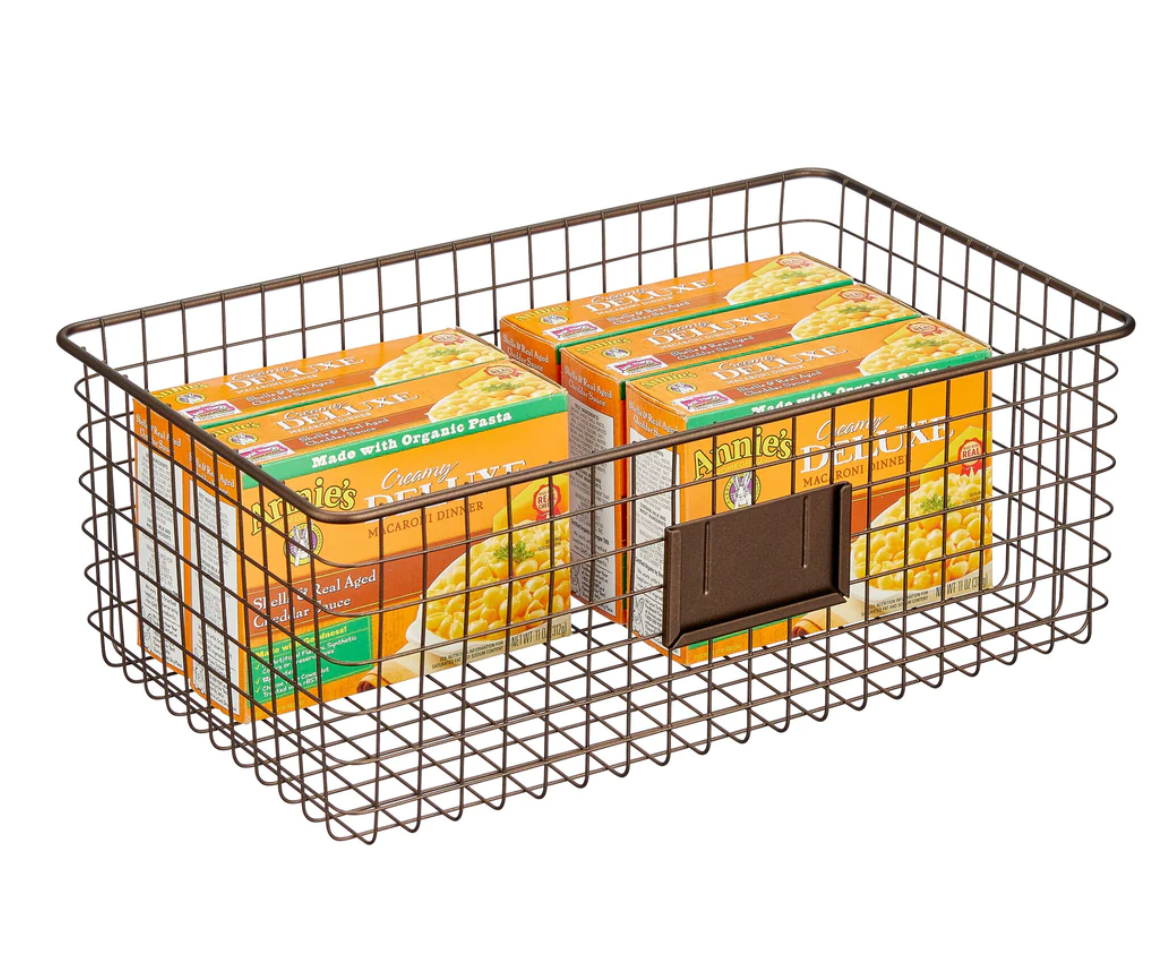 Wire Basket W/Tag Holder White Large