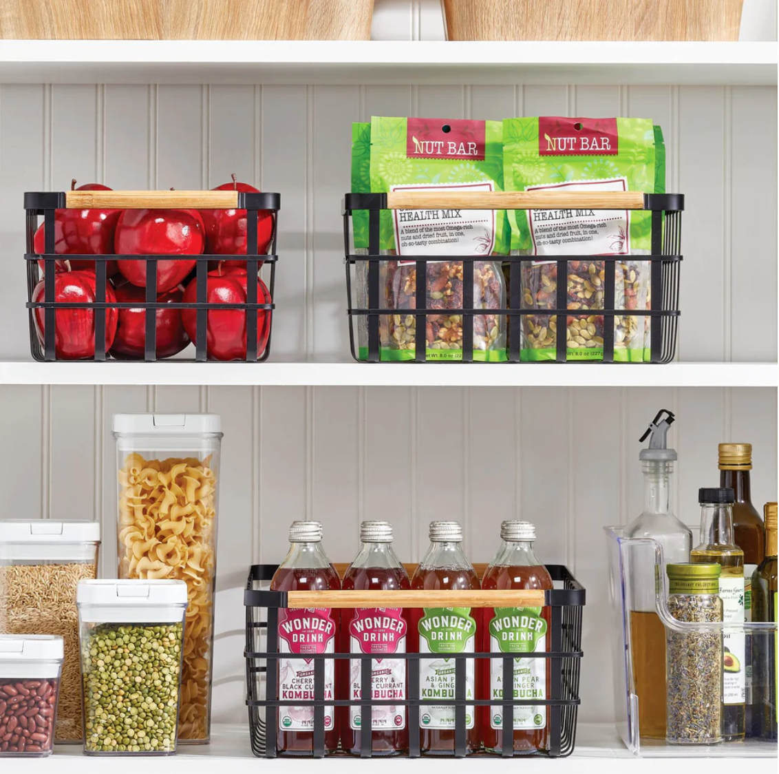 Graphite Basket W/Bamboo Handle Medium