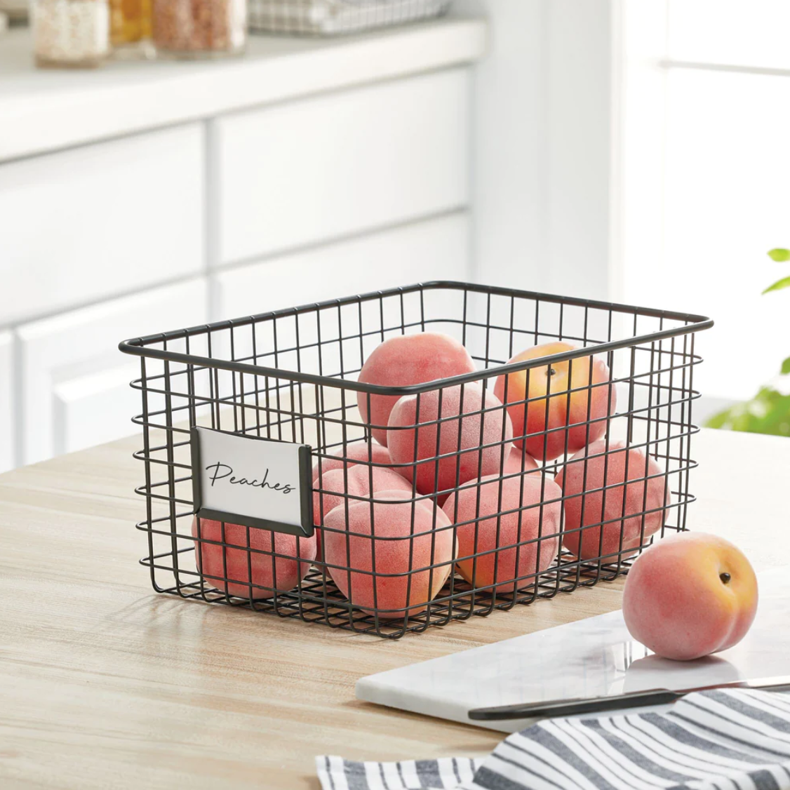 Wire Basket W/Tag Holder Graphite Small