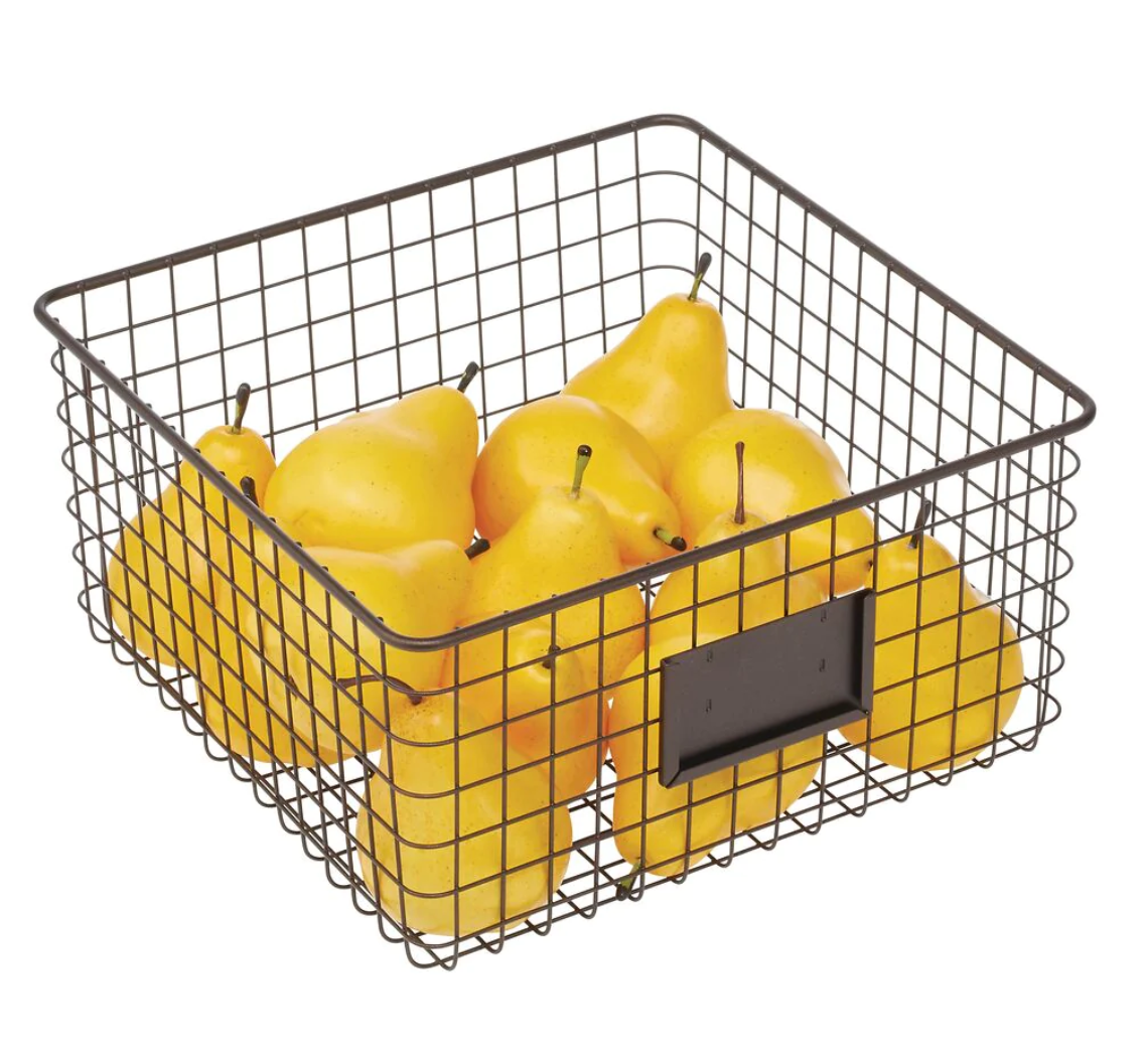 Wire Basket W/Tag Holder Graphite Medium