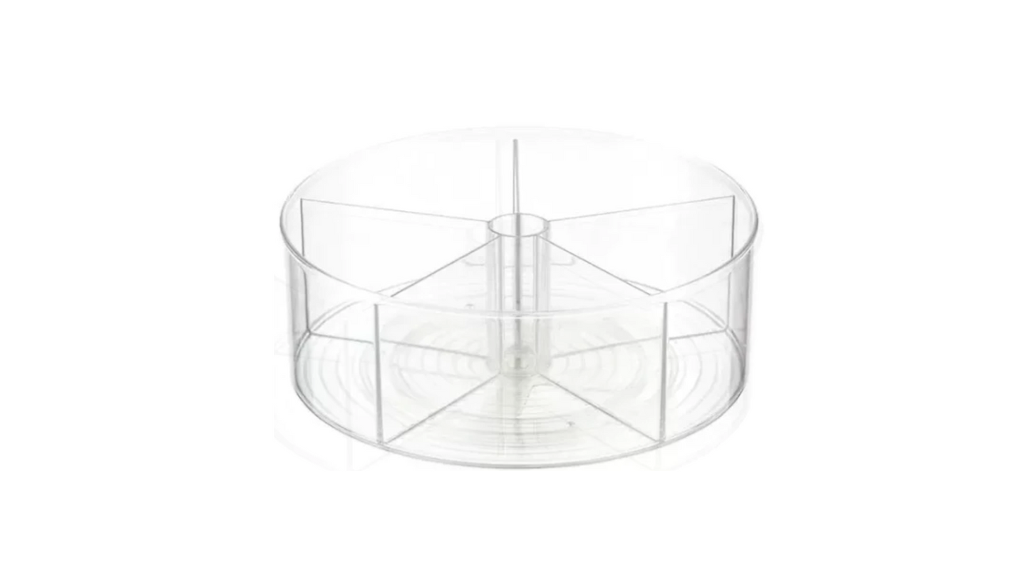 Linus Turntable Divided w/cup 11.5" Clear