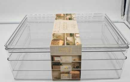 Multi Purpose Stackable Bin w/lid Clear Medium 2/Pk