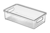 Clear rectangular kitchen storage bin with lid