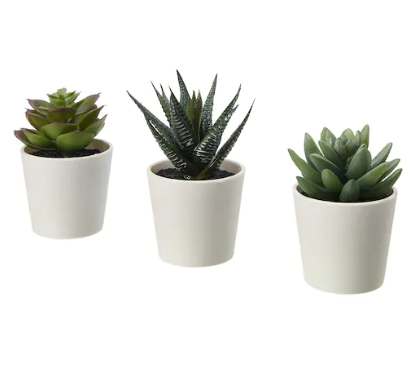 Artificial potted plant / 3 pack