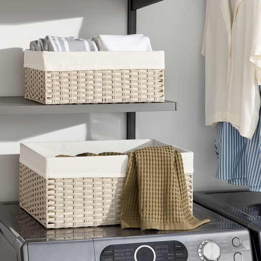 Montauk Rectangular Bin Light Grey Large