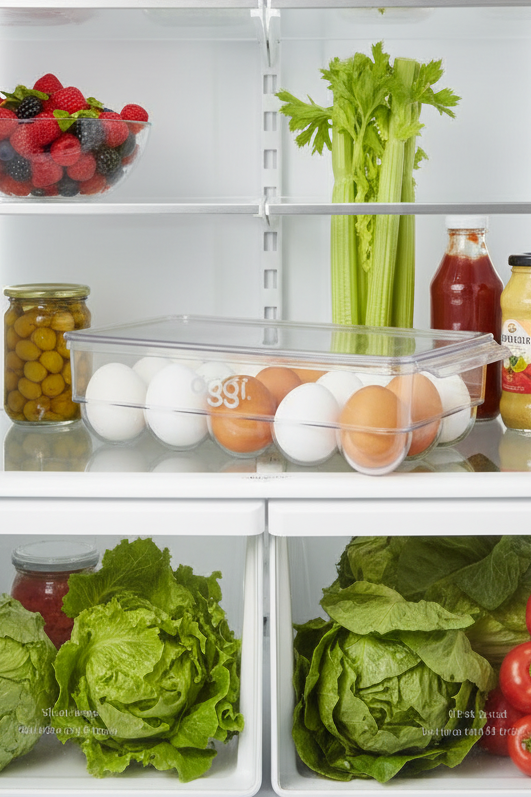 EGG TRAY - HOLDS 14 - COVERD BOX