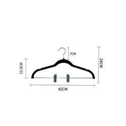 10PC Ivory Velvet Hangers with Clips