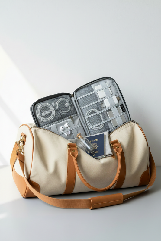 Deluxe Double Zip Tech Organizer – Charcoal