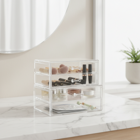 2 Drawer Large Stackable - Clear