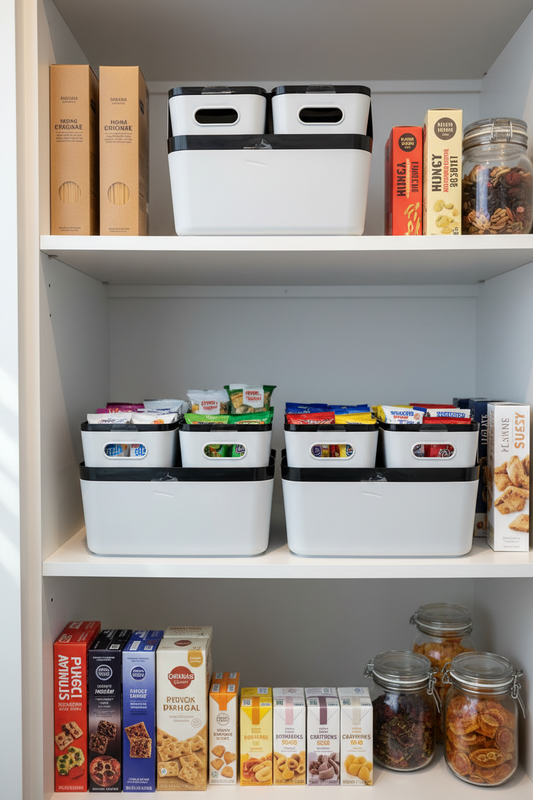 Stackable Storage Bins with Lids Asst - Set of 3