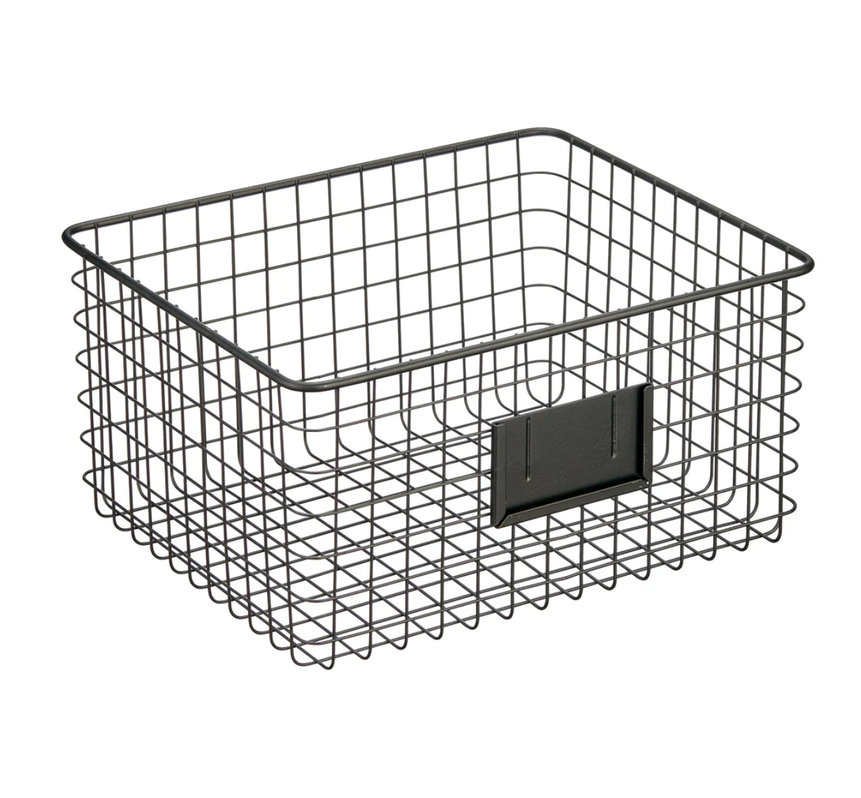 Wire Basket W/Tag Holder Black Medium