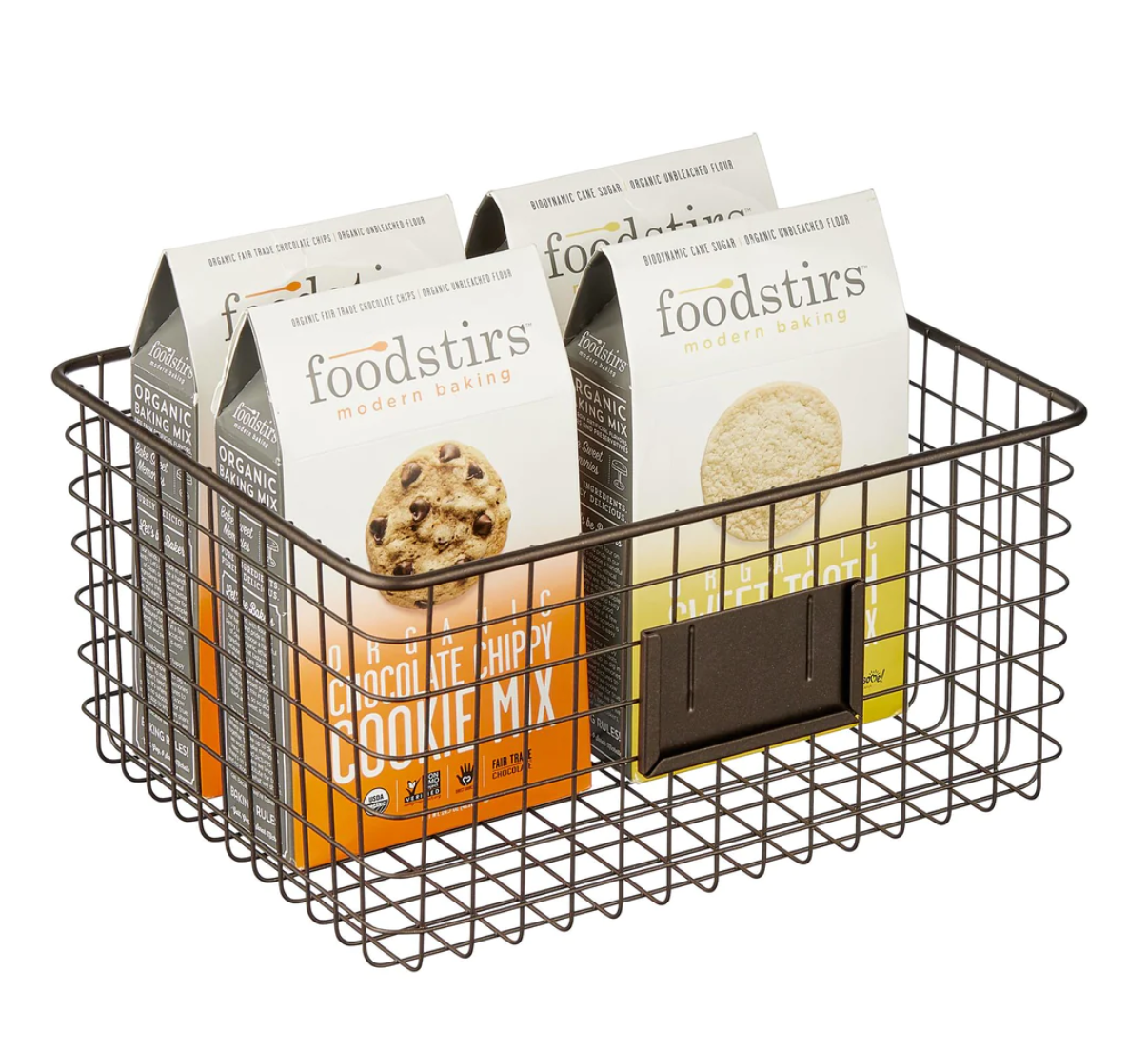 Wire Basket W/Tag Holder Black Medium