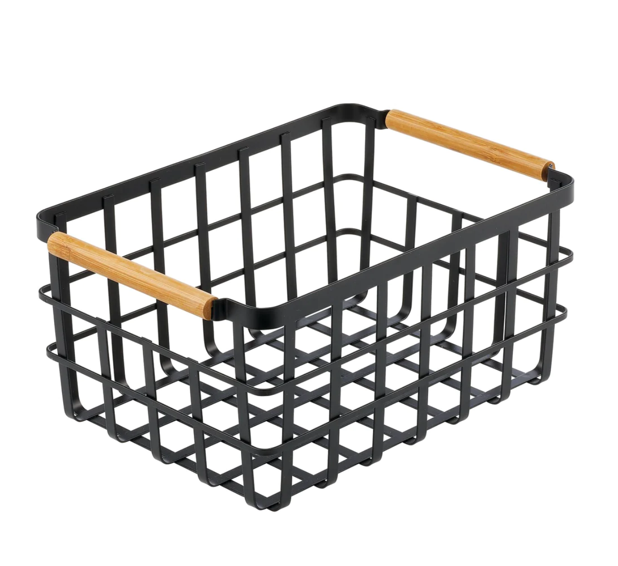 Graphite Basket W/Bamboo Handle Medium