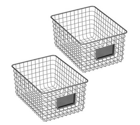 Wire Basket W/Tag Holder Graphite Small