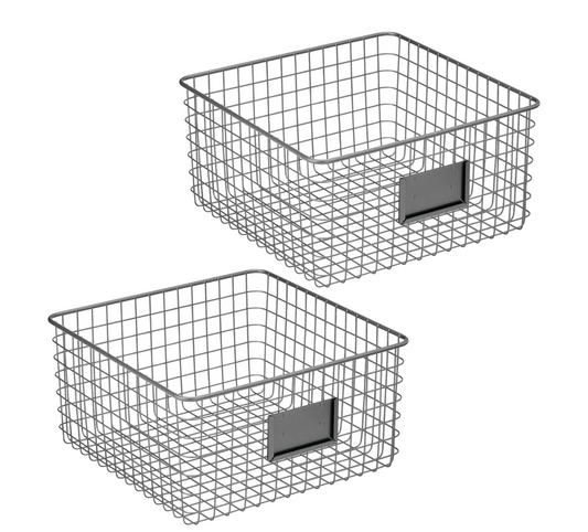 Wire Basket W/Tag Holder Graphite Medium
