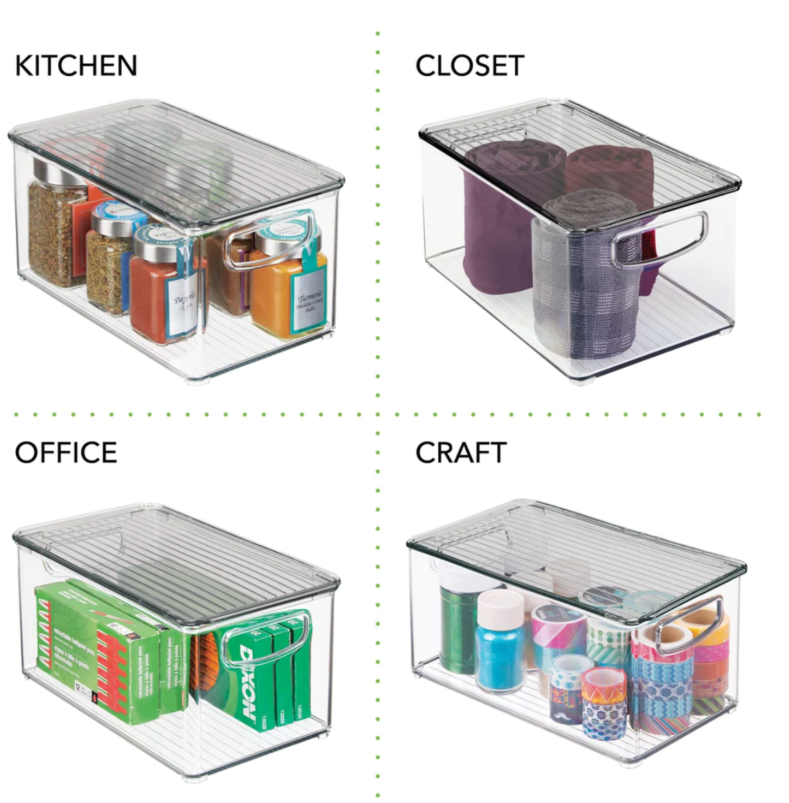 Stackable Storage Bin w/Lid Medium