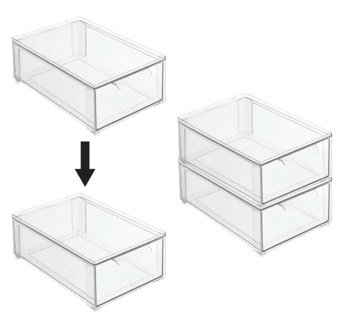 Acrylic Drawers Medium w/labels Set of 2