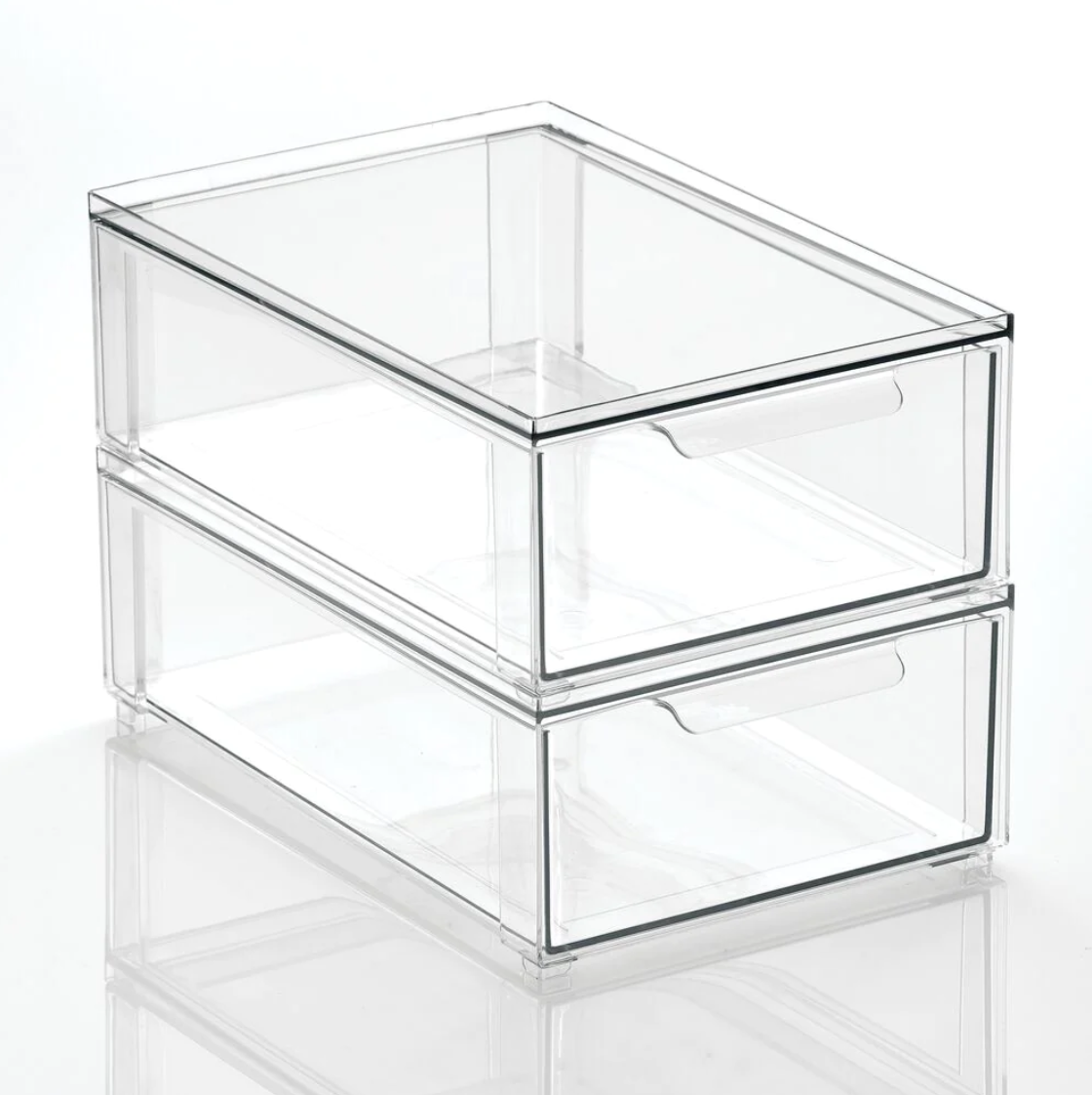 Acrylic Drawers Medium w/labels Set of 2