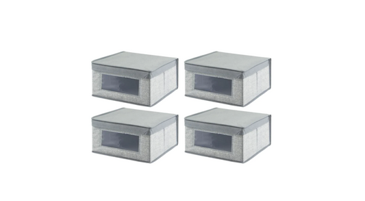 LINEN STORAGE BOX W/LID GRAY