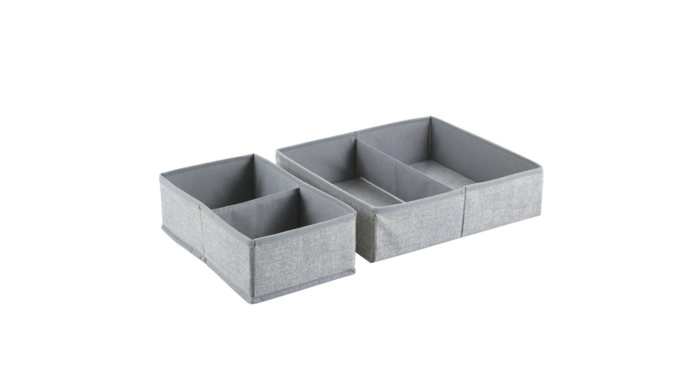 LINEN DRAWER ORGANIZER GRAY 3PC SET