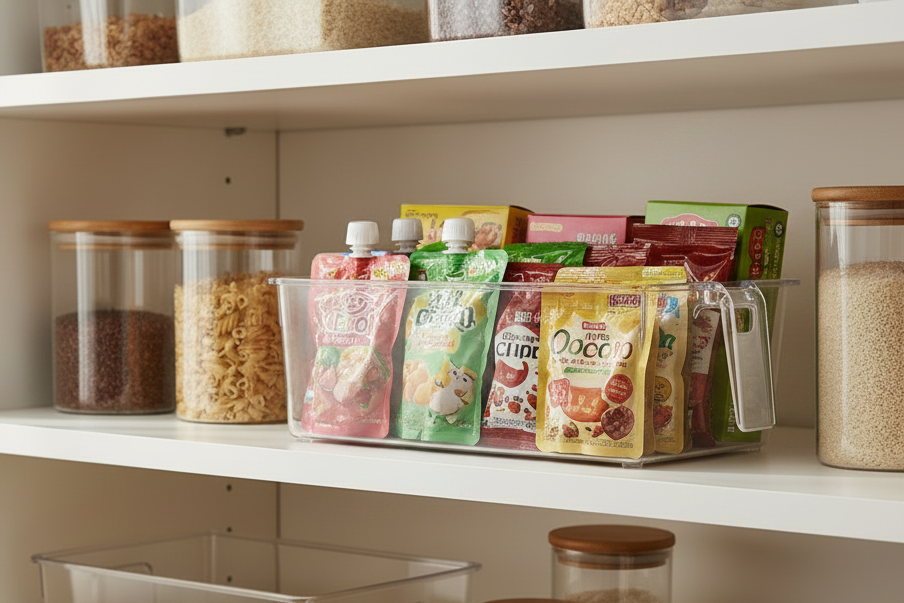 Handled Storage Bin Clear Small
