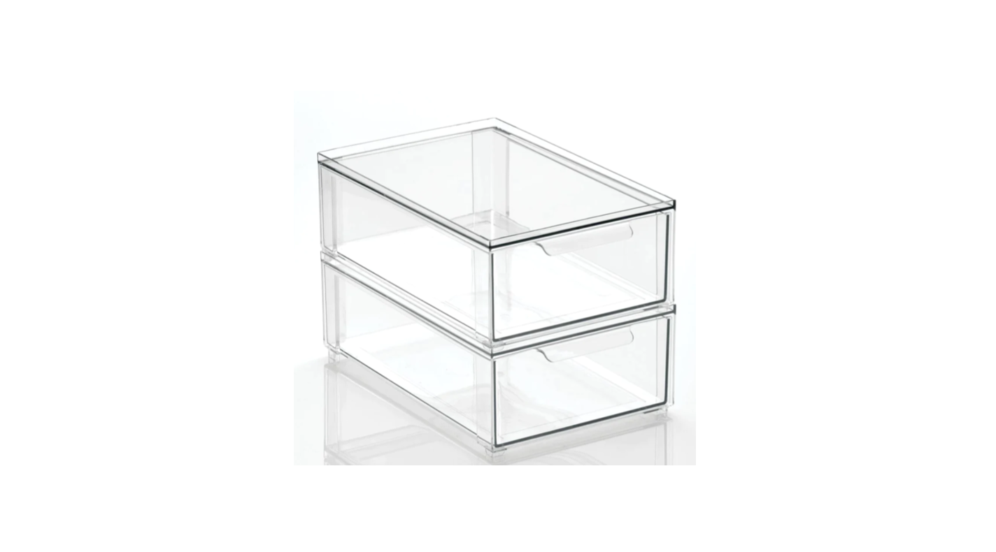 Acrylic Drawers Medium w/labels Set of 2