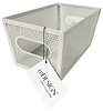 White perforated basket with handles