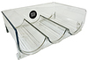 Clear holder with three curved bottle slots