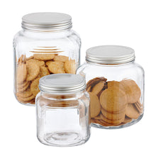 Load image into Gallery viewer, Glass Cracker Jar Aluminum Lid 2 qt.
