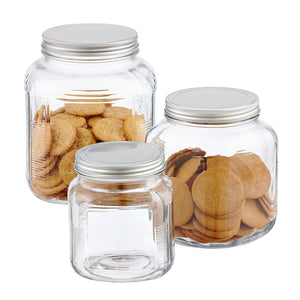 Glass Cracker Jar Aluminum Lid 2 qt.