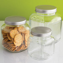 Load image into Gallery viewer, Glass Cracker Jar Aluminum Lid 2 qt.

