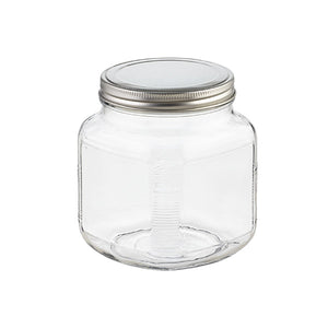 Glass Cracker Jar Aluminum Lid 1 qt.