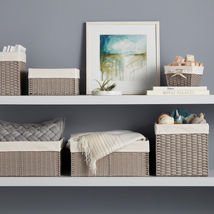 Montauk Rectangular Bin Grey Large