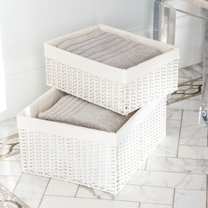 Montauk Rectangular Bin White Large