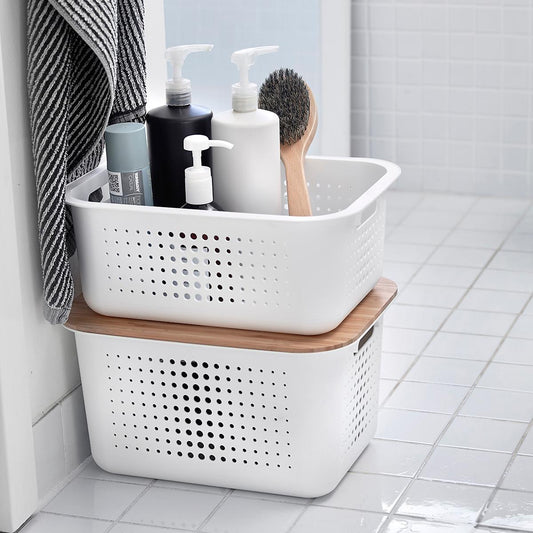 Nordic Storage Basket w/ Handles & Lid Medium