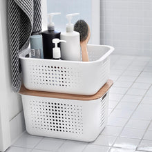 Load image into Gallery viewer, Nordic Storage Basket w/ Handles &amp; Lid Large

