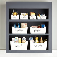 Load image into Gallery viewer, Plastic Storage Bin w/ Handles Off-White Medium
