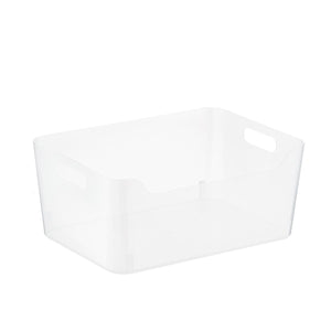 Plastic Storage Bin w/ Handles Clear Medium