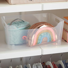 Load image into Gallery viewer, Plastic Storage Bin w/ Handles Clear Medium
