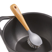 Load image into Gallery viewer, Bamboo Cast Iron Brush &amp; Scraper
