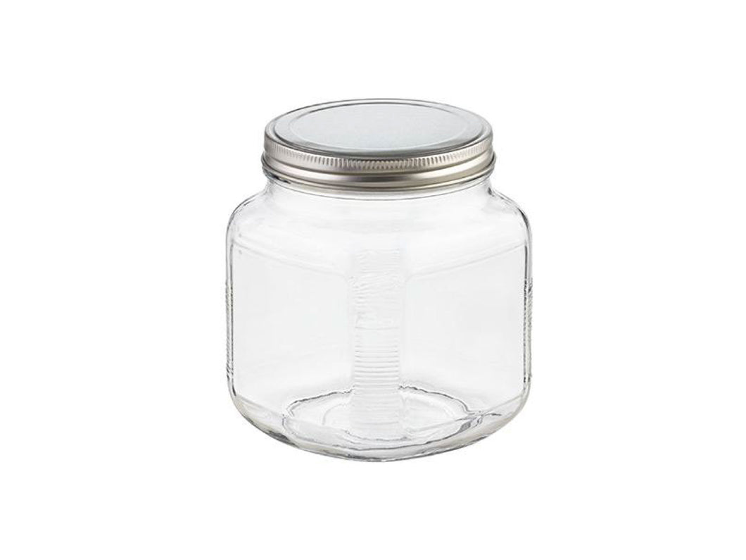Glass Cracker Jar Aluminum Lid 1 qt.