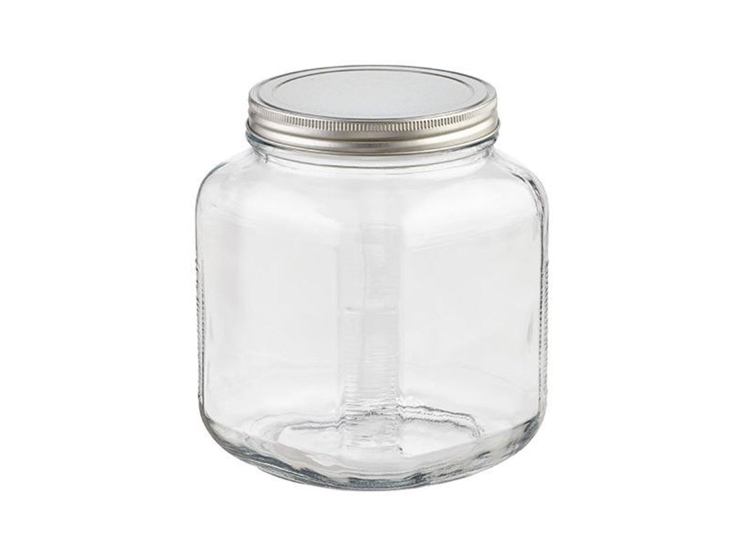 Glass Cracker Jar Aluminum Lid 2 qt.