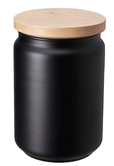 Jar with lid black, 37 oz