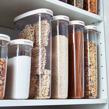 Load image into Gallery viewer, Dry food jar with lid, clear, white, 2 qt
