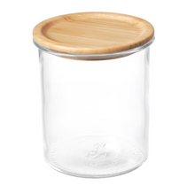 Load image into Gallery viewer, Jar with lid, glass/bamboo, 57 oz

