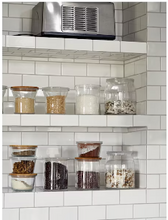 Load image into Gallery viewer, Jar with lid, glass/bamboo, 57 oz
